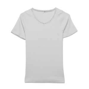 Lace Neck Ladies T-Shirt Short Sleeve