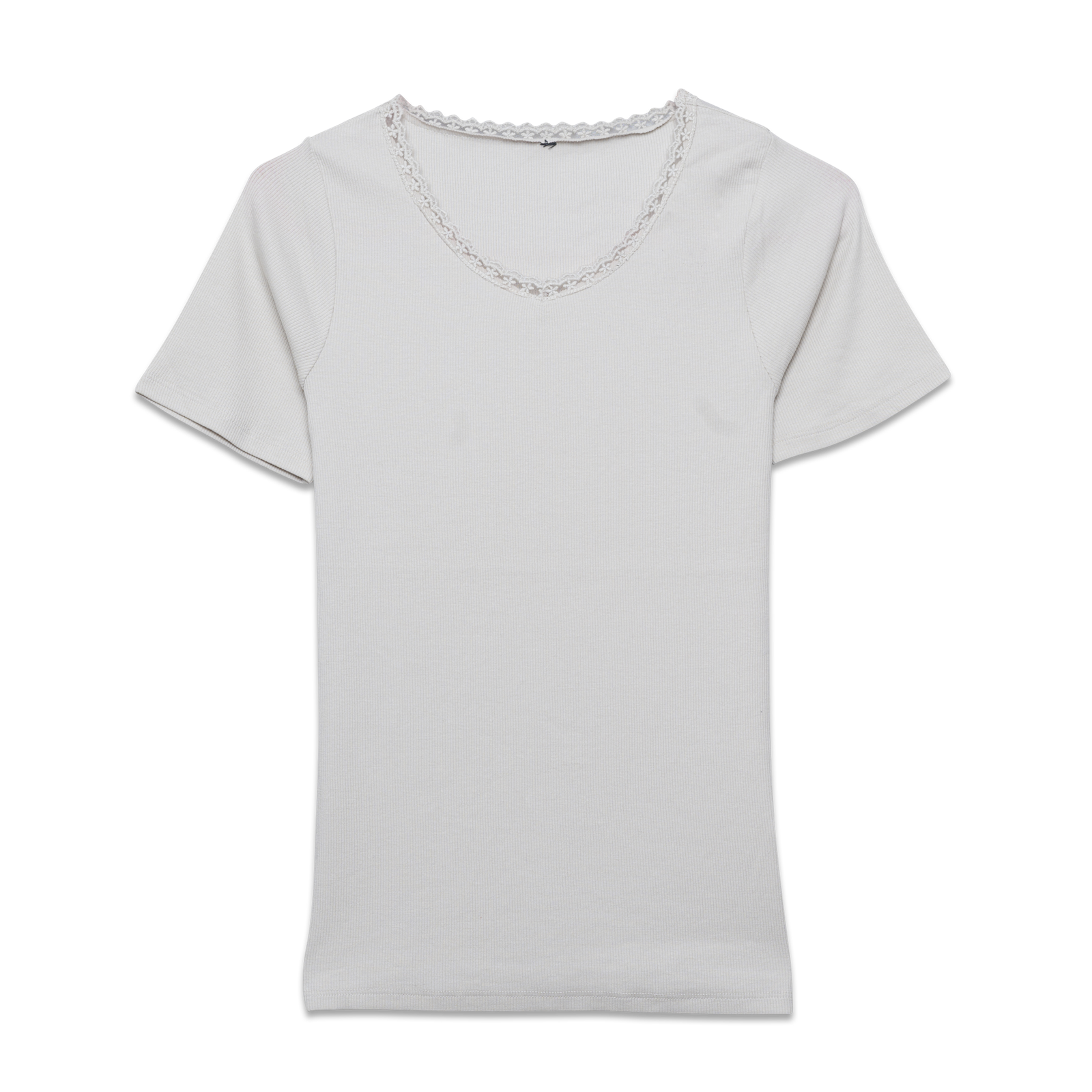 Lace Neck Ladies T-Shirt Short Sleeve