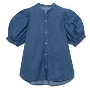 Puff Sleeve Ladies Denim Shirt