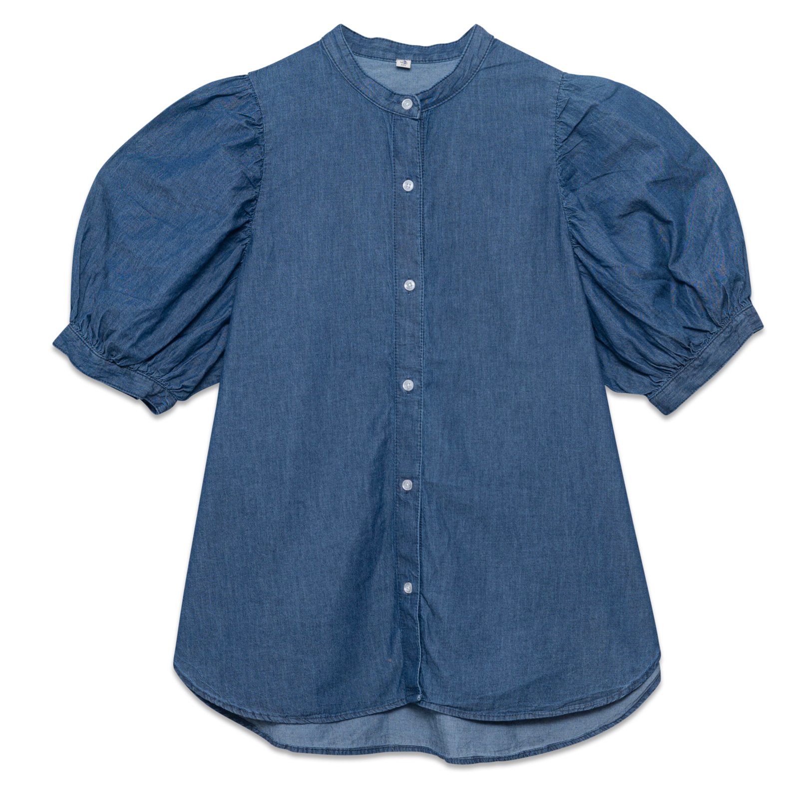Puff Sleeve Ladies Denim Shirt