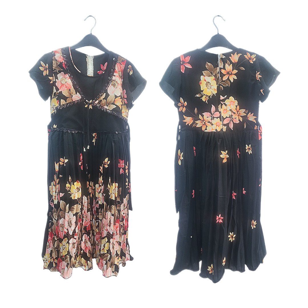 Buy Elegant Floral Print Black Frock in Online BD - Premium Collection