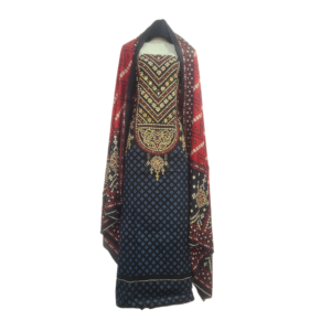 Black Lahori Chunri Three Piece