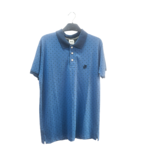 ZARA Blue Printed Polo T-Shirt – Premium Smart Casual