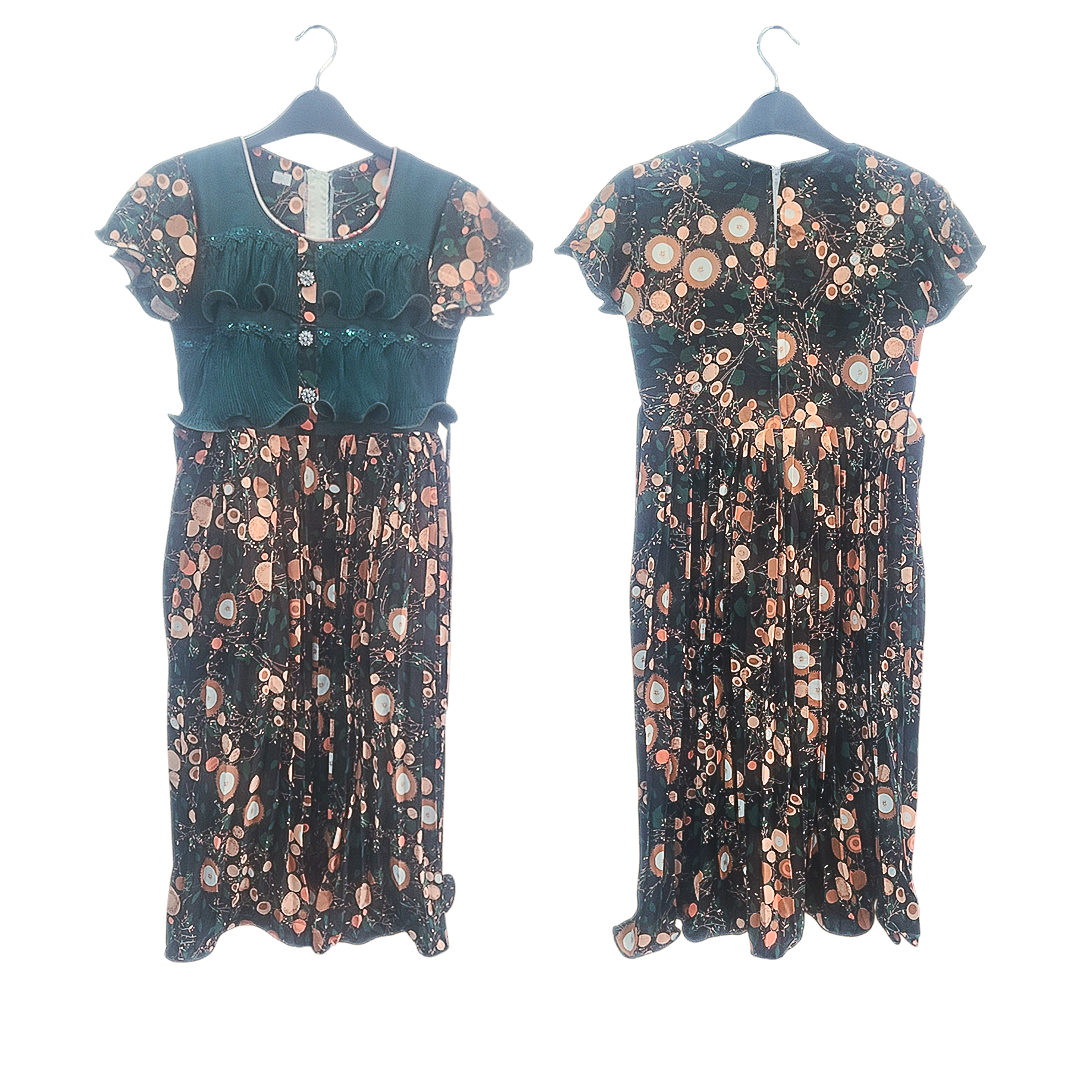 Elegant Floral Print Dark Green – Premium Collection