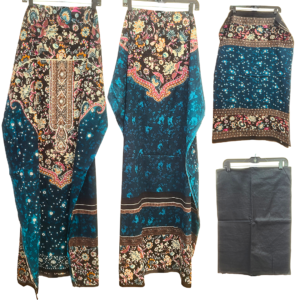 Lahori Printed Dress for Women – পান্না সবুজ Sea Green