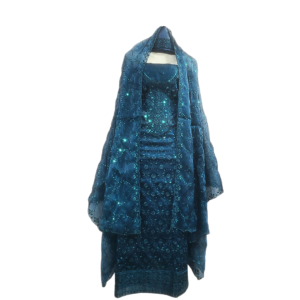 Premium Jimmy Choo (Georgette) Embroidered 3pcs Dress – | Sea Green (পান্না সবুজ)