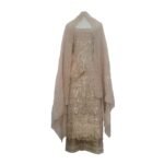 Exclusive Party Wear Embroidered Skin Color Georgette Three-Piece Set